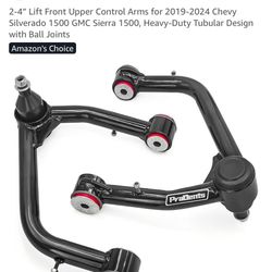 2-4” Lift Front Upper Control Arms for 2019-2024 Chevy Silverado 1500 GMC Sierra 1500, Heavy-Duty Tubular Design with Ball Joints