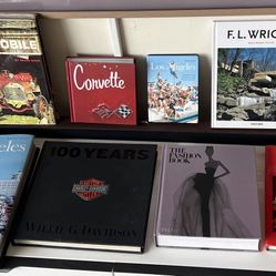 Assorted coffee table books with some really cool photos 