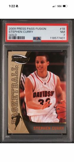 2009 Press Pass Fusion /50 Stephen Curry RC #18 PSA 7 NM Rookie – Davidson Wildcats