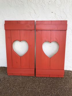 Solid wood heart shutters
