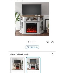 NEW Corner TV Stand Or Cabinet Optional Fireplace/Glass Doors