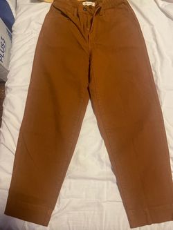Madewell Emmett wide leg crop orange denim jeans pants Sz. 26