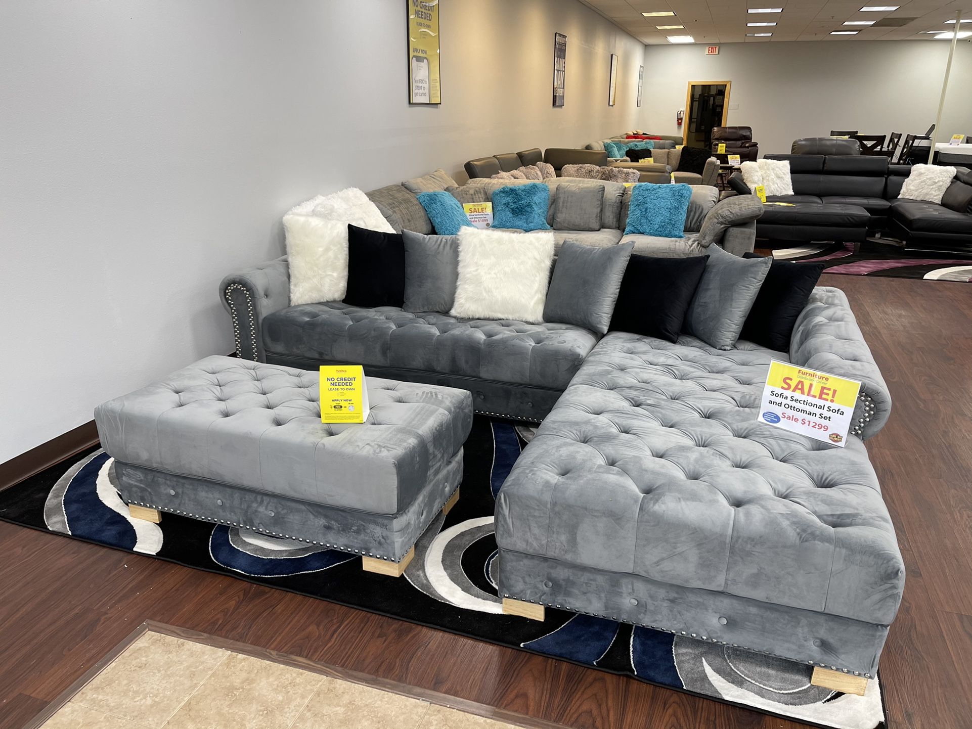 COMFY NEW SOFIA SECTIONAL SOFA AND OTTOMAN SET ON SALE ONLY $1099. IN STOCK SAME DAY DELIVERY π EASY FINANCING