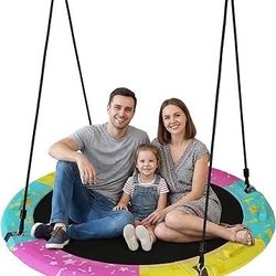 Tree Swing, 43'' / 48'' Saucer Swing for Kids and Adults, ASTM Approved Swing Sets with 900lbs Weight Capacity, Backyard Or Playground, Waterproof and