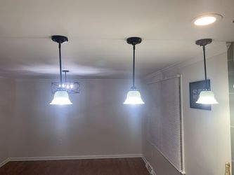 3 Bell Pendant Lights - Oil Rubbed Bronze