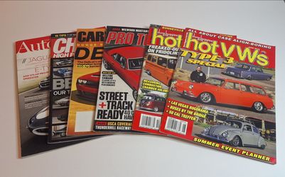 Lot of 6 Asstd Classic & Muscle Car Magazines-Uncirculated, Like-New Condition