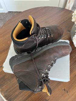 Brown Timberland Pro steel toe boots size 9W