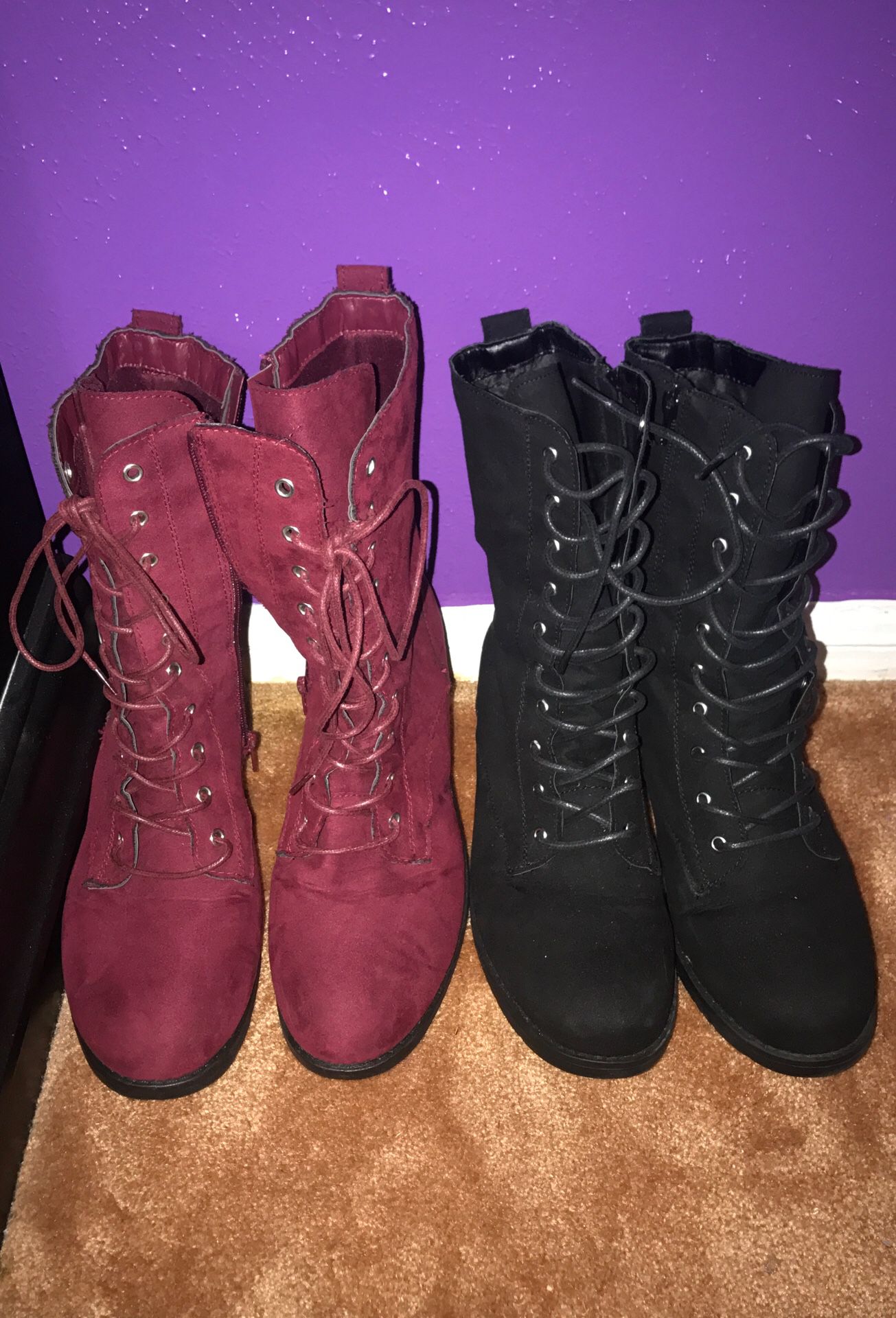 Red & black pair of boots!!! Size 10