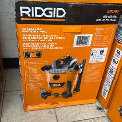 RIDGID 12 Gal. 5.0 Peak HP NXT Shop Vacuum Wet Dry Vac with General Debris Filter, Locking Hose and Attachments HD1200