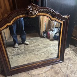 Large solid wood mirror like new