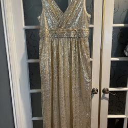 Gold Sequin Formal Dress Size 16