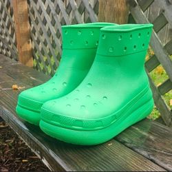 Mens Iconic Green Crocs Boots