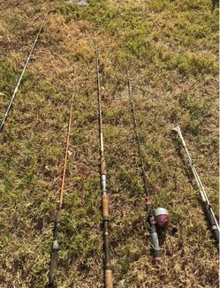 Lot of 5 Fishing Rods and Reels