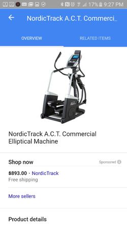 Nordic Track A.C.T. Commercial 10 Elliptical Machine Like new