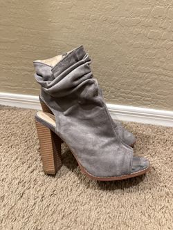 Ankle Grey Boots Heels