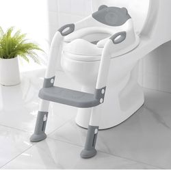 Potty Training Seat with Step Stool Ladder, SKYROKU Potty Training Toilet for Kids Boys Girls Toddlers - Comfortable Safe Potty Seat with Anti-Slip Pa