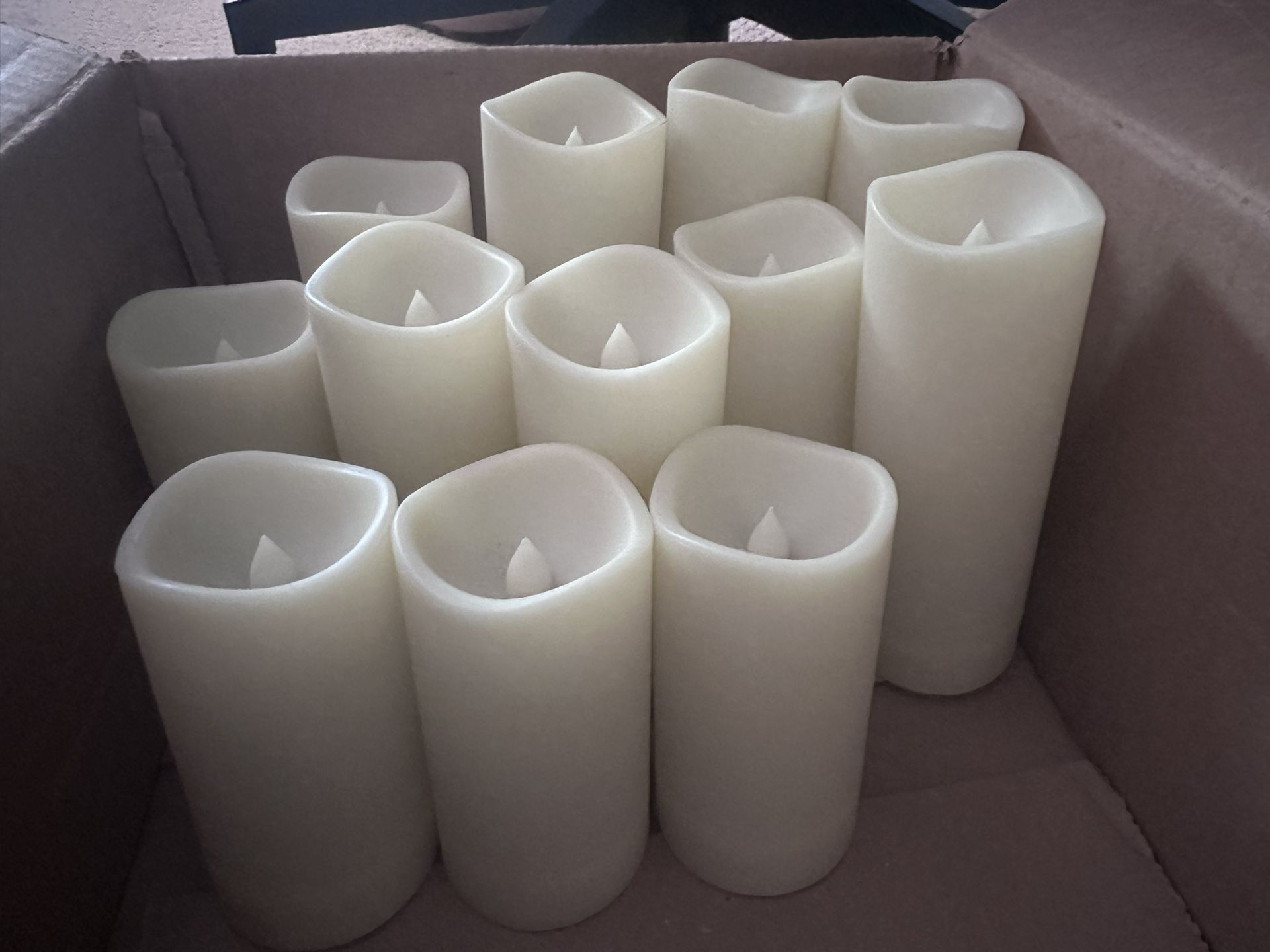 Candle Set- Flickering/ Orange Light/ AA Battery Powered