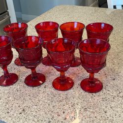 Vintage Red Fostoria Glasses 