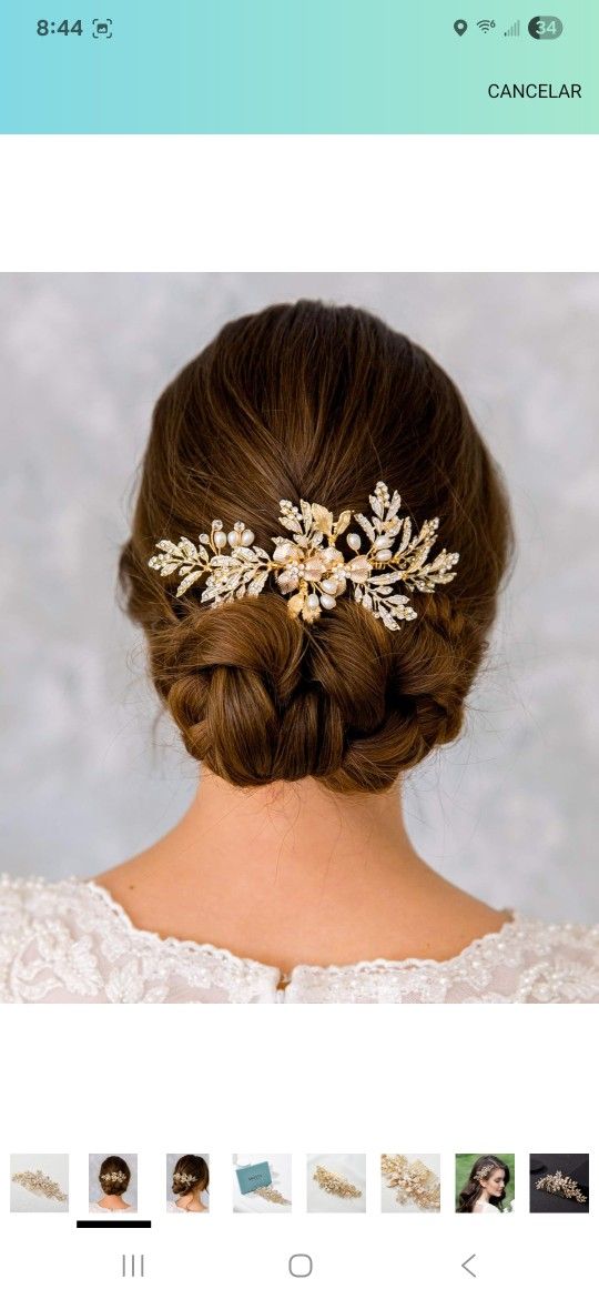 SWEETV Handmade Wedding Hair Comb Clip Rhinestone Hair Comb Piece for Brides Bridal Hair Accessories