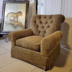 Extra Large Swivel Armchair And Matching Ottoman 