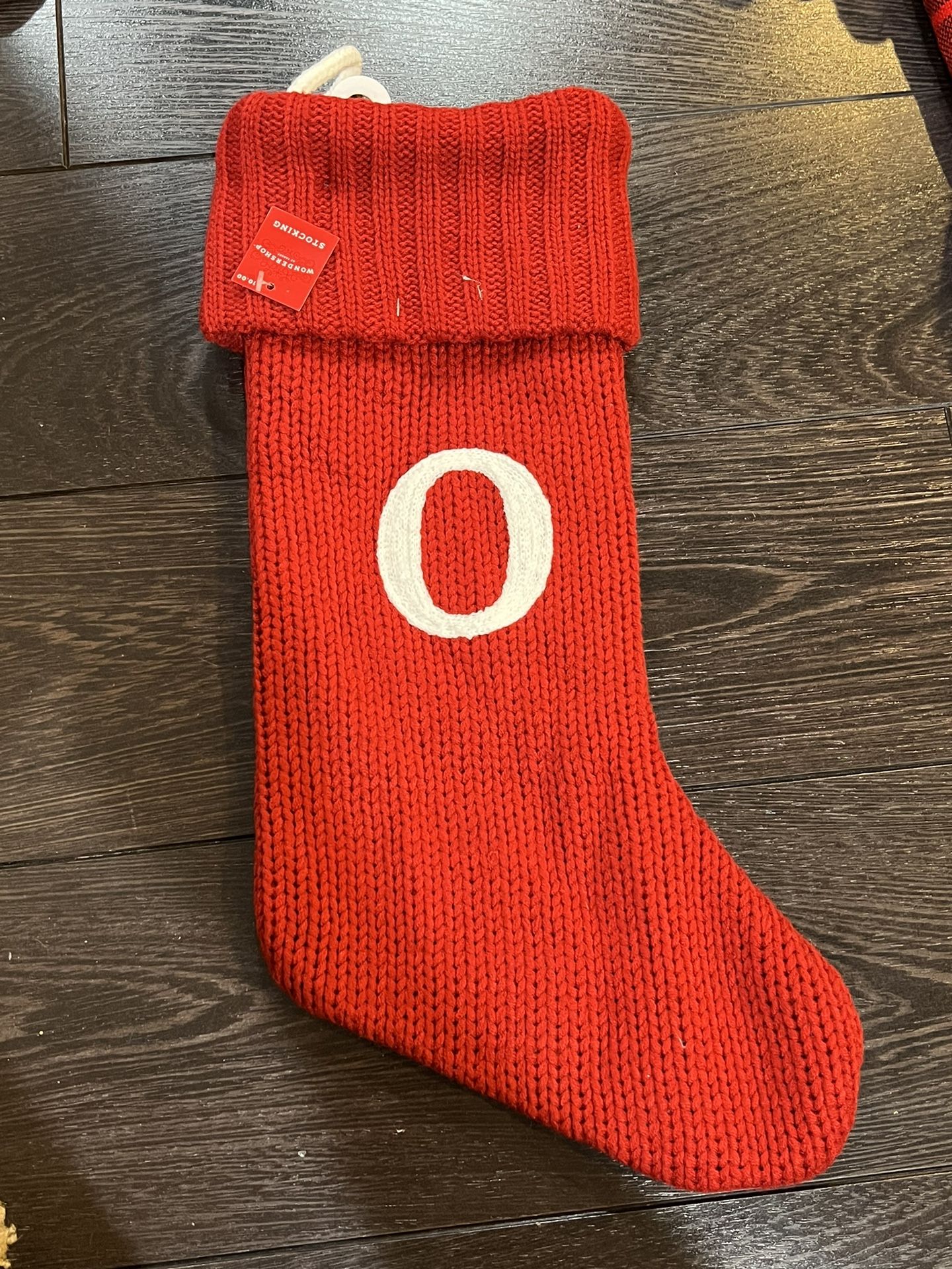 New Wondershop Red Christmas Stocking Monogram Letter O