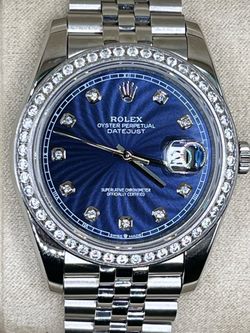 Rolex Datejust – Blue Diamond Dial • Diamond Bezel • Jubilee • NFC Digital Authentication