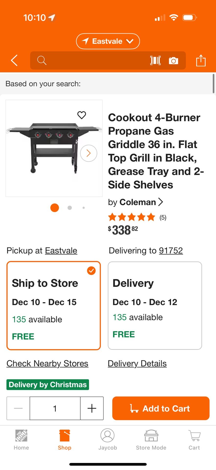 Coleman 36in Griddle