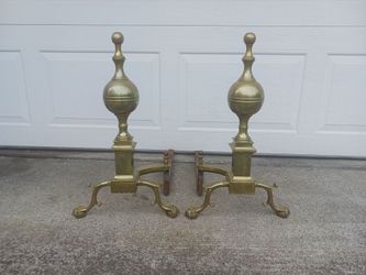 Vintage Brass Andirons for your Fireplace