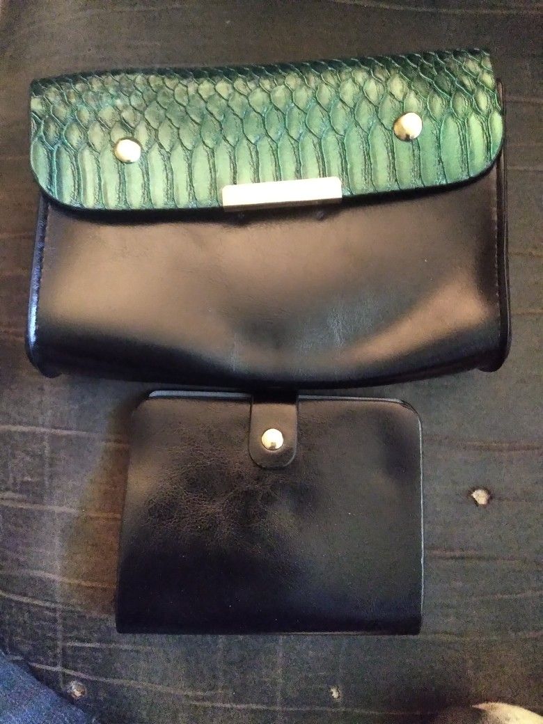Small Green Crocodile Purse And Wallet Set
