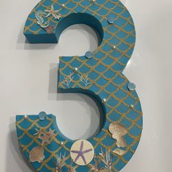 Mermaid Birthday Number 3