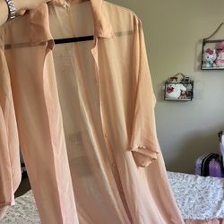 Women’s Pink Long Cover Up Size M
