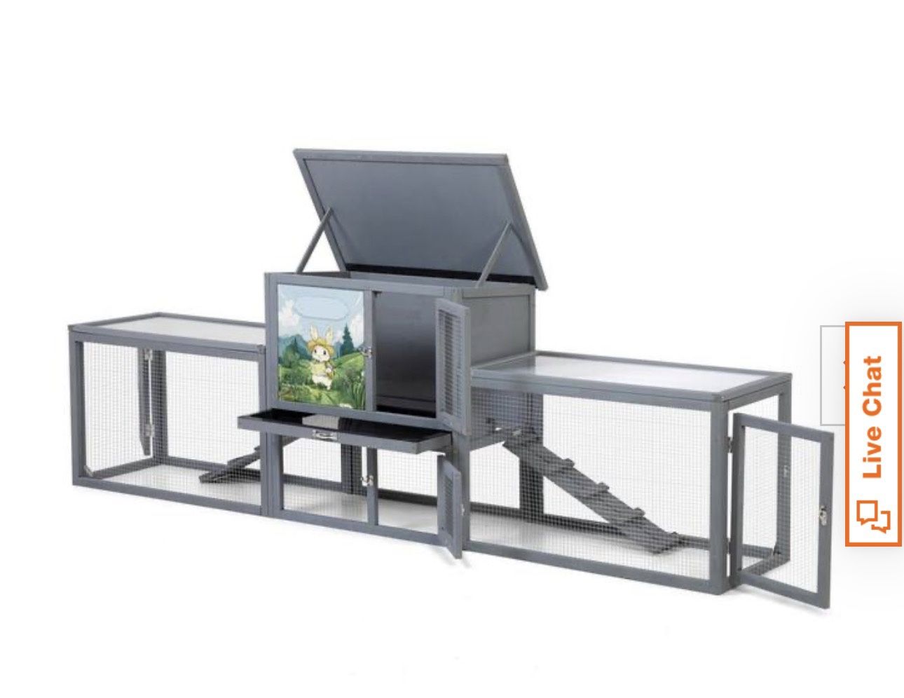 94 Inch Wide Large 2 Tier Rabbit Hitch/ Chicken Coop / Small Pet Animals Cage 