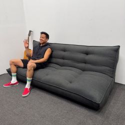 Urban Outfitters Greta XL Sleeper Sofa Bed - One of Best Futons Out There - Can Deliver - Tufted - Dark Gray