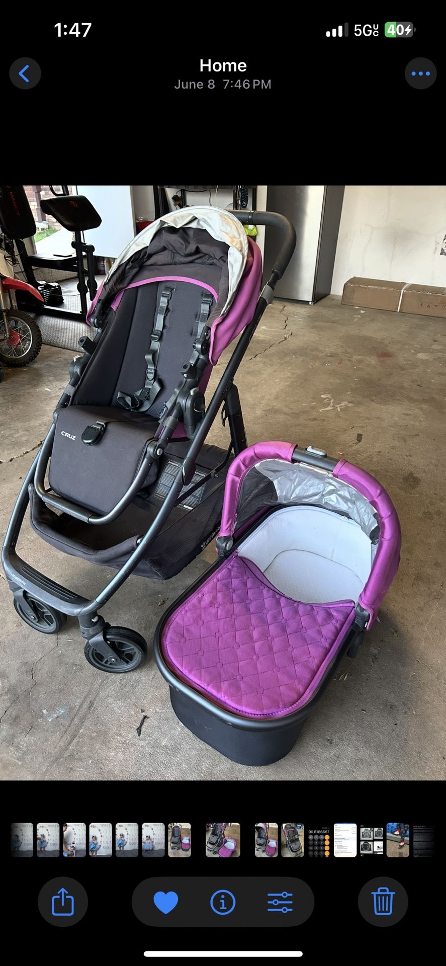 Uppababy Cruz Stroller with Bassinet 