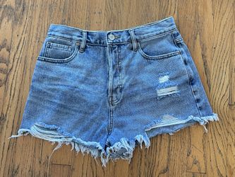PACSUN VINTAGE HIGH RISE CUT OFF DISTRESSED JEAN SHORTS 28 SUMMER BEACH FIT