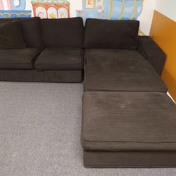 IKEA BLACK SECTIONAL WITH OTTOMAN FOOTREST