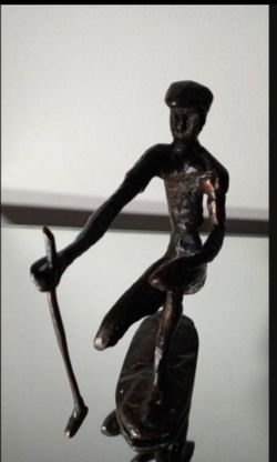 VINTAGE CAST BRONZE GOLF SCULPTURE 7"×4.5"