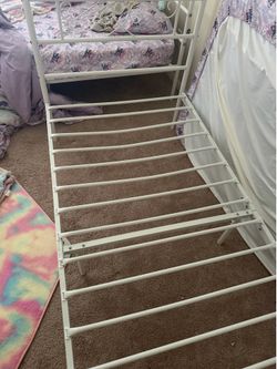 White metal twin frame