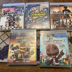 Vintage PS3 Games, Rachet And Clank (Brand New Sealed), Little Big Planet 2 Special Edition, Katamari Forever, Kingdom Hearts,Prince Of Persia Trilogy