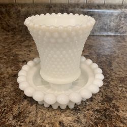 VINTAGE MCM MILKGLASS CANDLE VOTIVE