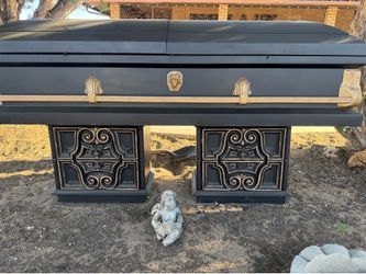 Custom Casket with Ornate Cabinets