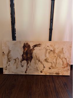 13x30 Dancing Horses Abstract