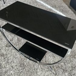 FREE 3-Tier Glass Console – 38”W Modern Metal Frame