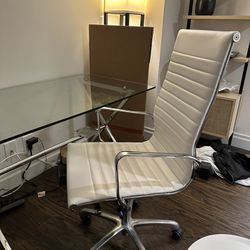 Glass Desk And Office Chair