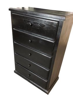 New Pinewood Dresser 5 Drawer Black