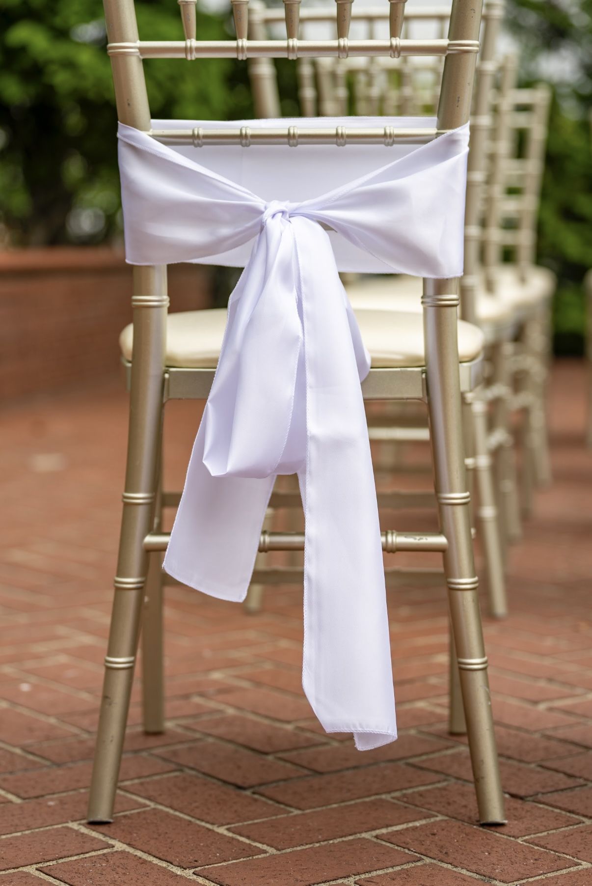 50 Satin White Chair Bows