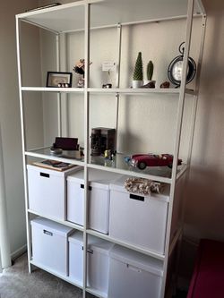 Ikea VITTSJÖ Shelf unit, white/glass