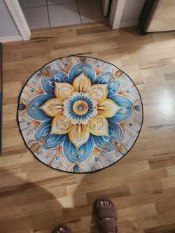 Round Mandala Floral Area Rug