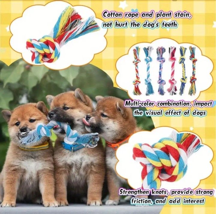 "PawFection Elite 12-Pack Dental Knot Ropes - Premium Chew & Play Bundle for Growing Pups"