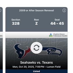 Monday night football Seahawks versus Texans